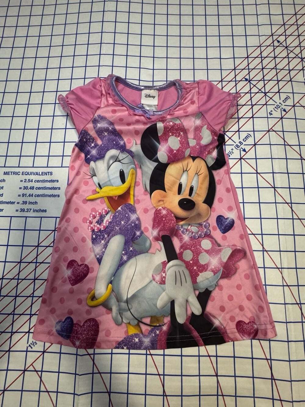 Disney Minnie Mouse and Daisy Duck Toddler Girl Pink Nightgown Size 2T
